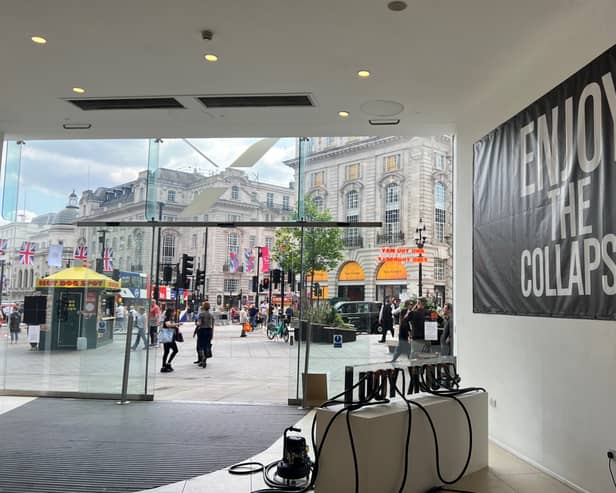 Just Stop Oil’s You May Find Yourself.. exhibition at Koppel X, Piccadilly Circus. (Photo by André Langlois)