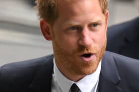 Britain’s Prince Harry, Duke of Sussex, arrives to the Royal Courts of Justice. (Photo by DANIEL LEAL/AFP via Getty Images)