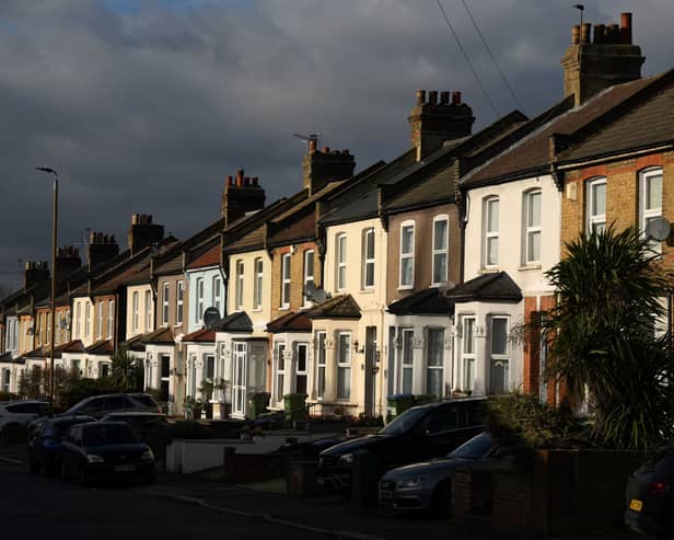 Terraced houses in south London. Credit: Daniel Leal/AFP via Getty Images.