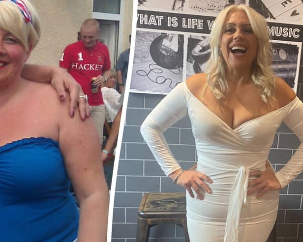 Kelly Rogers, 45, piled on the pounds after second helpings and boozy weekends took their toll. But she now looks like a different person after losing six stone. 