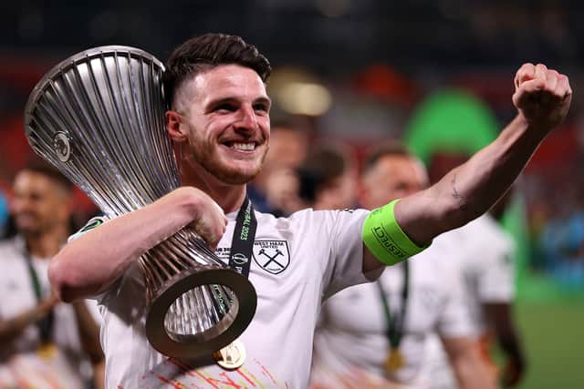 Declan Rice may not leave The London Stadium this summer (Image: Getty Images)