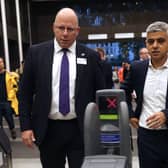 Andy Lord and Sadiq Khan at the opening day for Bond Street on the Elizabeth line in October. (Photo by Isabel Infantes/Getty Images)