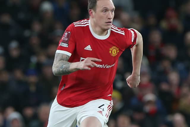 Phil Jones in action for Manchester United.  