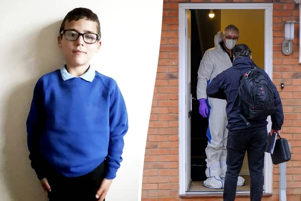 Schoolboy Alfie Steele was heard screaming and begging to be let inside in haunting footage filmed by a neighbour 18 months before he was found dead in a bath, a court heard (Photo: SWNS)