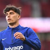 Chelsea’s Kai Havertz warms up ahead of a match