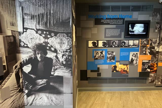 Part of the Jimi Hendrix displays. (Photo by André Langlois)