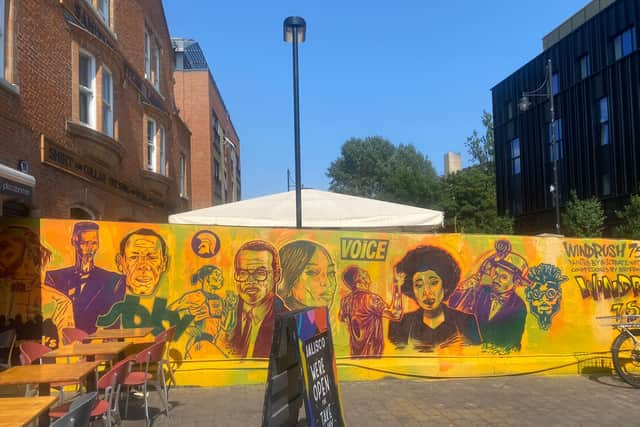 Windrush 75 mural at Brixton Village