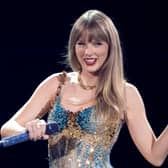 Taylor Swift performs on the first night of her Eras Tour at AT&T Stadium in Arlington, Texas. (Photo by SUZANNE CORDEIRO/AFP via Getty Images)
