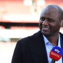 Patrick Vieira, Sky Sports TV Presenter, looks on prior to the Premier League match between Arsenal FC and Chelsea  (Photo by David Price/Arsenal FC via Getty Images)