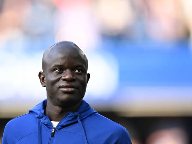 Chelsea’s French midfielder N’Golo Kante reacts at the end of the English Premier League football match between Chelsea and Newcastle (Photo by JUSTIN TALLIS/AFP via Getty Images)