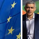 Sadiq Khan wanted to fly the EU flag on the anniversary of Brexit. (Photos by Getty)