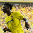 Nicolas Jackson of Villarreal CF celebrates after scoring the team's second goal during the LaLiga Santander (Photo by Aitor Alcalde/Getty Images)