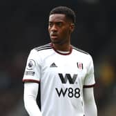 Tosin Adarabioyo of Fulham looks o during the Premier League match between Fulham FC and Leeds (Photo by Clive Rose/Getty Images)