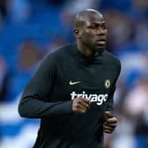 Kalidou Koulibaly of Chelsea FC warms up prior to the UEFA Champions League quarterfinal first leg match (Photo by Angel Martinez/Getty Images)