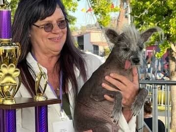 World’s Ugliest dog 2023  -Scooter - and his owner Linda Celeste Elmquist