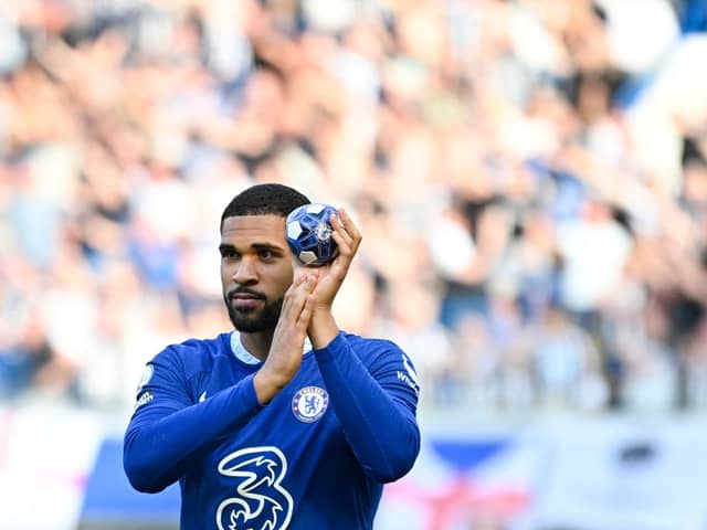 Chelsea’s English midfielder Ruben Loftus-Cheek applauds at the end of the English Premier League football match  (Photo by JUSTIN TALLIS/AFP via Getty Images)