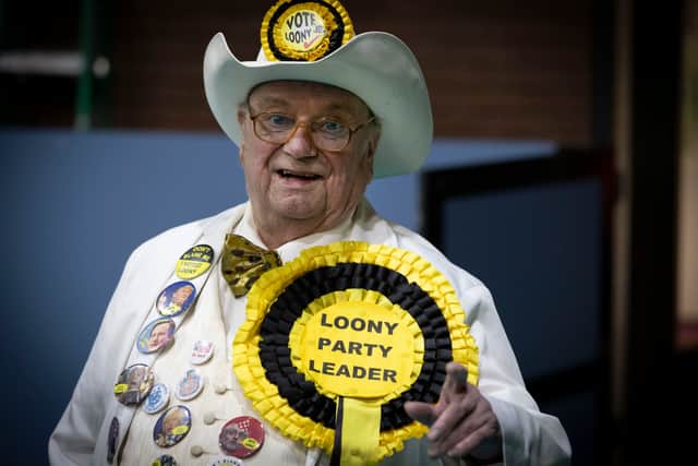 Howling Hope, leader of the Official Monster Raving Loony Party. Credit: Colin McPherson/Getty Images.