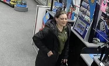Sarah Henshaw, pictured here on CCTV, was last seen at her home address in Ilkeston, Derbyshire on June 20.