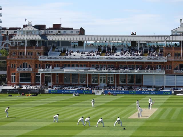 A general view of play on day one of the LV= Insurance County Championship Division 1 match between Middlesex and Nottinghamshire at Lord's Cricket Ground on April 20, 2023 in London, England. (Photo by Clive Rose/Getty Images)