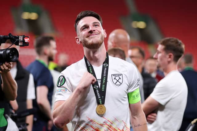 Declan Rice looks likely to leave West Ham this summer. Picture: Alex Grimm/Getty Images