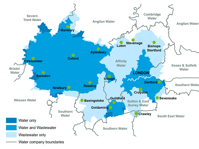 Thames Water’s coverage area. (Picture Thames Water)