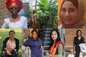 Nelly Akomah (top left), Sandra Giraldo (top centre), Suma Begum (top right), Maya Devi (bottom left), Johanita Kossiwa Dogbey (bottom centre),  Tejaswini Kontham (bottom centre) and  Monika Wlodarczyk (bottom right