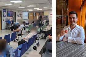 Hugh Grierson visited Queen Elizabeth Hospital in south-east London after being bitten in a bizarre attack - and faced an eight-hour A&E wait. (Photo SWNS)