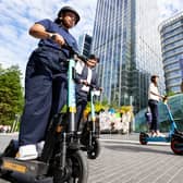 Rental e-scooters are the only way to legally ride an e-scooter on public roads in London. Credit: TfL
