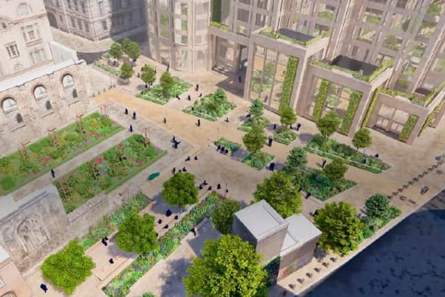A CGI of an aerial shot of King Edward’s Square. Credit: City of London.