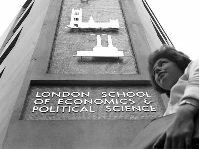 Student Janay Pinnock (right) of The City of London Academy in Southwark receives her A-Level results on August 18, 2022. (Photo by Dan Kitwood/Getty Images)