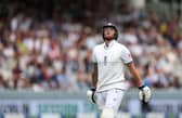 Ben Stokes of England looks dejected after being dismissed by Mitchell Starc of Australia during Day Three of the LV= Insurance Ashes 2nd Test match between England and Australia at Lord's Cricket Ground on June 30, 2023 in London, England. (Photo by Ryan Pierse/Getty Images)
