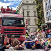 Just Stop Oil protesters at London Pride 2023. Credit: Just Stop Oil.