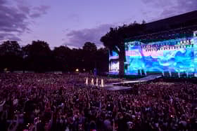 Blackpink on stage at BST Hyde Park. 
