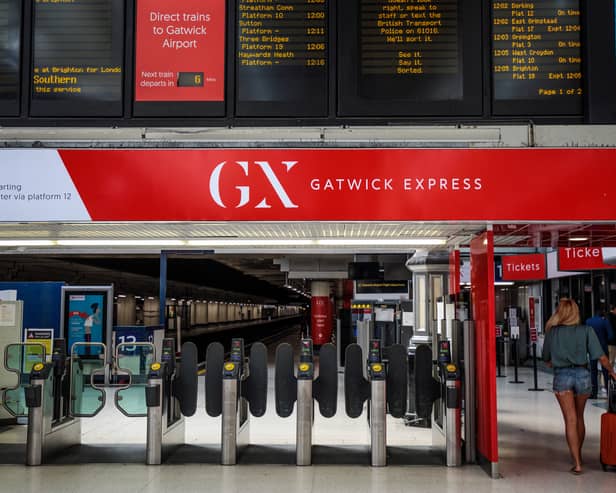 The Gatwick Express gates at Victoria Station. (Photo by Jack Taylor/Getty Images)