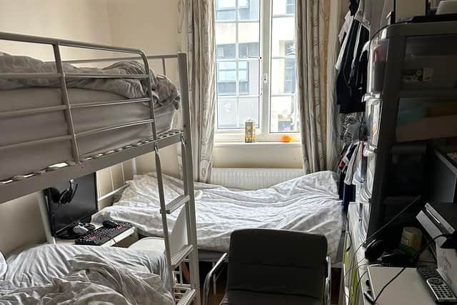 Arisha said the flat is not suitable for her and her four children, and that when they first moved in, there was just one single bed and one double bed in the property. Credit: Arisha.