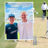 Aaron Ramsdale cheered on Ollie Pope at Lord’s (Image: Getty / Instagram @aaronramsdale)