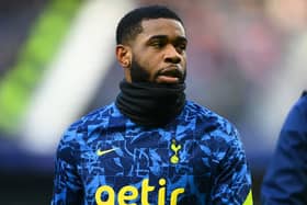  Japhet Tanganga of Tottenham Hotspur looks on during the warm up prior to  the Emirates FA Cup (Photo by Alex Davidson/Getty Images)