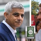 Sadiq Khan and Danny Beales. (Photo by Justin Tallis/AFP/Carl Court/Getty Images)