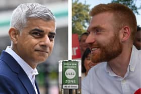 Sadiq Khan and Danny Beales. (Photo by Justin Tallis/AFP/Carl Court/Getty Images)