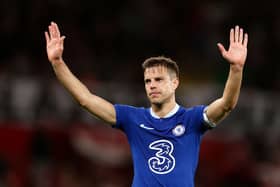 Cesar Azpilicueta of Chelsea acknowledges the fans after the Premier League match  (Photo by Naomi Baker/Getty Images)