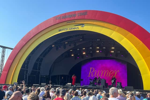 Rumer on stage at BST Hyde Park. (Photo by André Langlois)