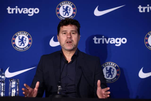 Mauricio Pochettino during his first Chelsea press conference. Picture: HENRY NICHOLLS/AFP via Getty Images