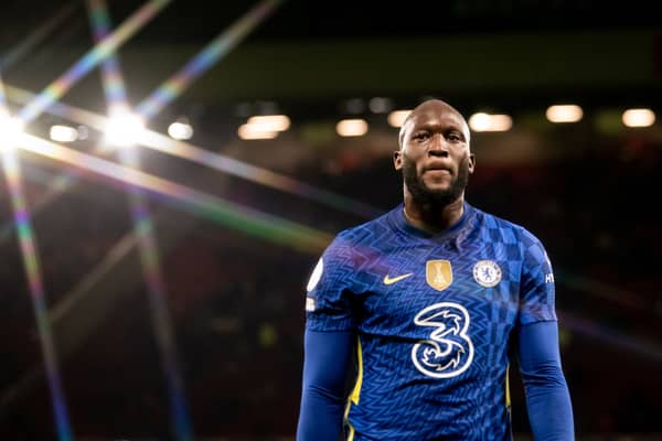 Romelu Lukaku of Chelsea looks on at the end of the Premier League match (Photo by Ash Donelon/Manchester United via Getty Images)