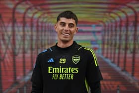  Kai Havertz of Arsenal during an Arsenal training session at London Colney on July 08, 2023 in St Albans  (Photo by David Price/Arsenal FC via Getty Images)