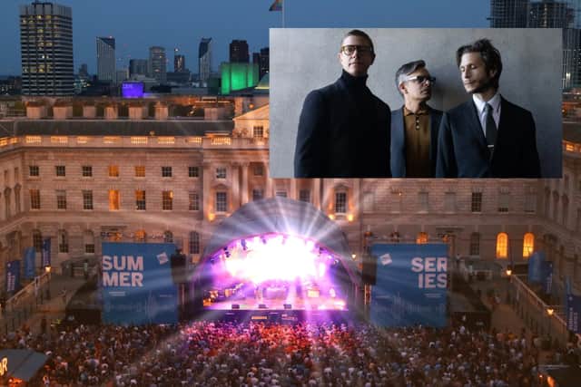 Interpol played Somerset House’s Summer Series with American Express. (Photo by Interpol/Somerset House)