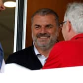 Tottenham Hotspur’s new coach Ange Postecoglou is seen enjoying the hospitality at Lord’s on day three of the second (Photo by IAN KINGTON/AFP via Getty Images)