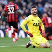 Hugo Lloris of Tottenham Hotspur reacts after Dango Ouattara of AFC Bournemouth (not pictured) scored their sides third goal (Photo by Julian Finney/Getty Images)