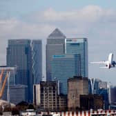 A British Airways plane takes off from London City Airport, in east London. Credit: Tolga Akman/AFP via Getty Images.