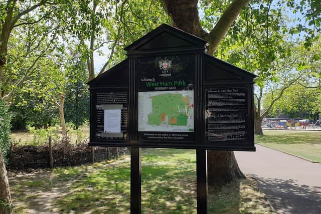 A 16-year-old boy was stabbed to death in West Ham Park. Credit: Google