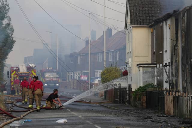 Emergency services fighting fires in Wennington. Credit: Carl Court/Getty Images.